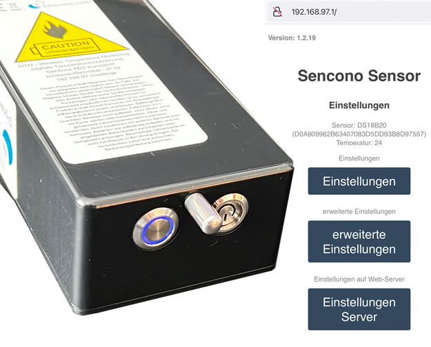 Sencono Temperatur Messeinheit mit Smartphone Setup Menü Setup der Sencono Temperatur Messeinheit mit nur zwei Tasten und einem beliebigen WLAN fähigem Smartphone. Leicht und verständlich.
Alternativ ist auch eine Einbindung mit WPS in das örtliche WLAN möglich.